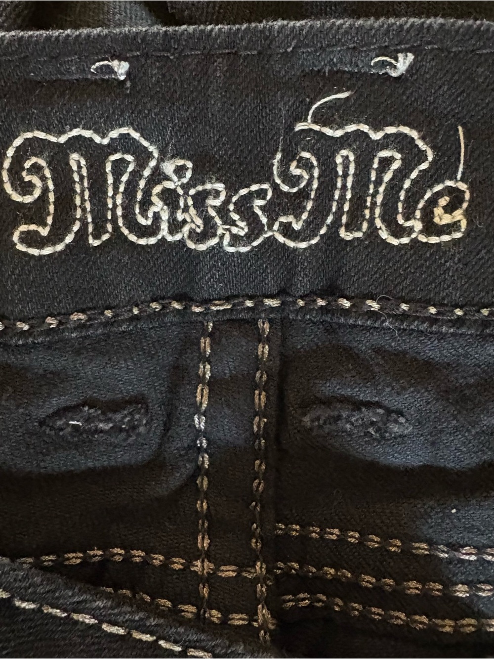 Miss Me Jeans 28 Black Bootcut Fleur De Lis Bling Rhinestone Y2K  JY5109B5V - Picture 6 of 12
